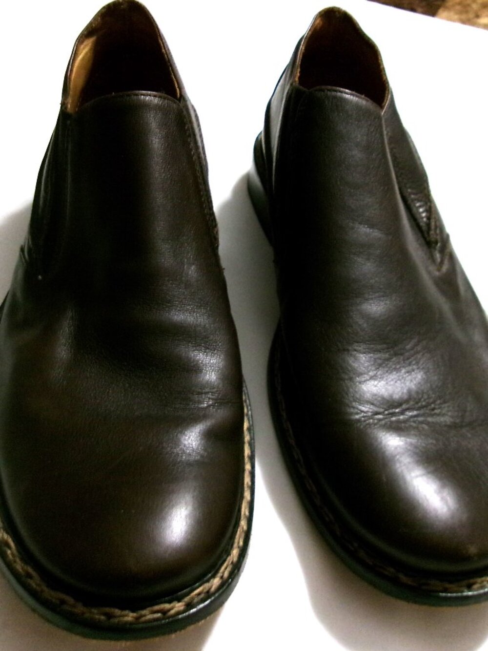 Men's JOHN VARVATOS Brown Leather Slippers Made in Italy Size 7 1/2